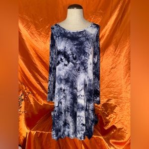 Blue tie dye flowy dress